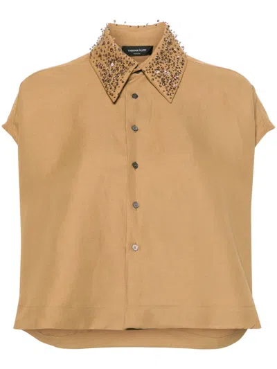 Shop Fabiana Filippi Linen Blend Shirt