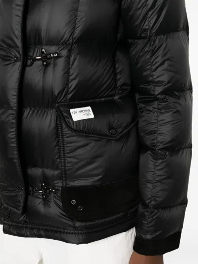 Fay Down Jacket With Corduroy Collar And Suede Trim