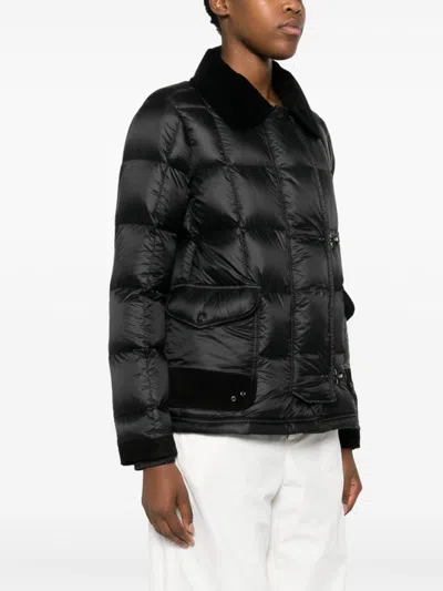 Fay Down Jacket With Corduroy Collar And Suede Trim