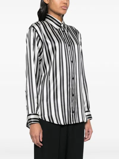 Shop Fendi Silk Striped Shirt