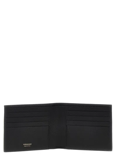 Ferragamo Gancini Bi-fold Wallet In Grained Leather
