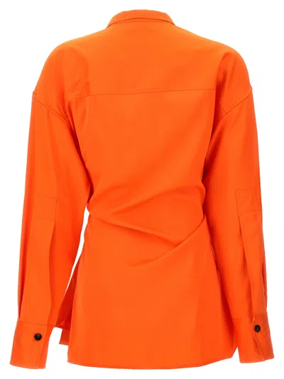Ferragamo Shirt With Asymmetrical Closure Orange Women