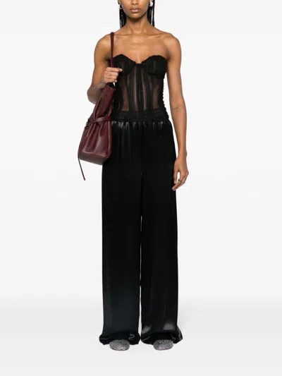 Ferragamo Women's Satin Wide Leg Trousers