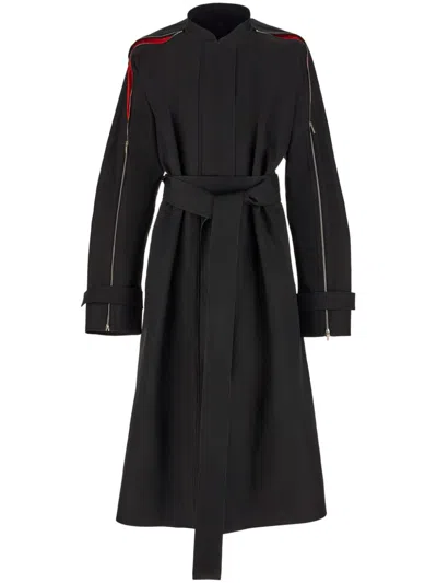 Ferragamo Poplin Trench Coat With Contrasting Inserts