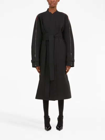 Ferragamo Poplin Trench Coat With Contrasting Inserts