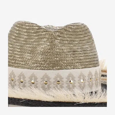 Ferruccio Vecchi Straw And Viscose Blend Hat With Embroidery