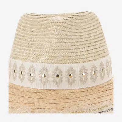 Ferruccio Vecchi Straw And Viscose Blend Hat With Embroidery