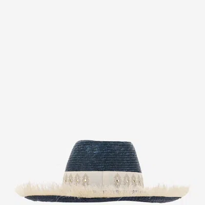 Ferruccio Vecchi Straw And Viscose Blend Hat With Embroidery