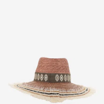 Ferruccio Vecchi Straw And Viscose Blend Hat With Embroidery