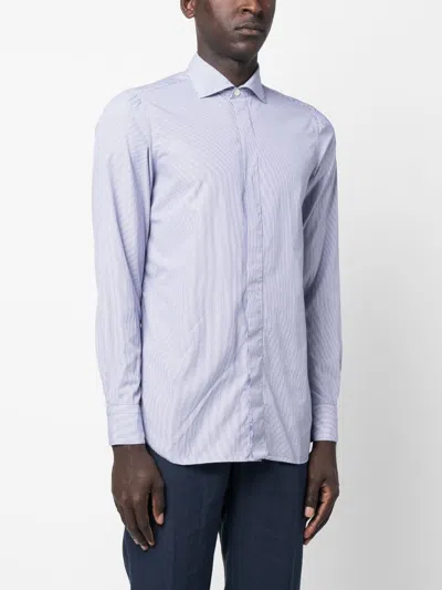 Finamore 1925 Napoli Regular Fit Striped Cotton Shirt