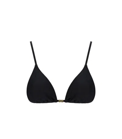 Ganni Black Lurex Bikini Top