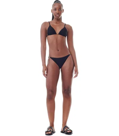 Ganni Black Lurex Bikini Top