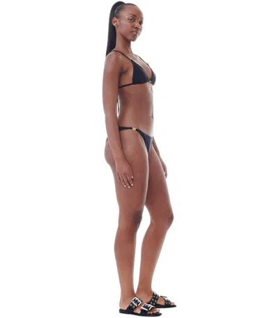 Ganni Black Lurex Bikini Top