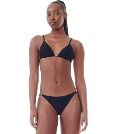 Ganni Black Lurex Bikini Top