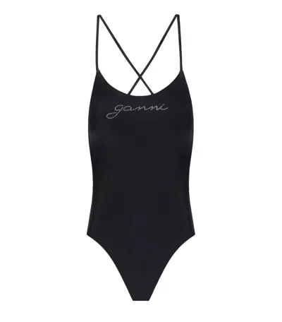 Ganni One-piece Swimsuit With Logo