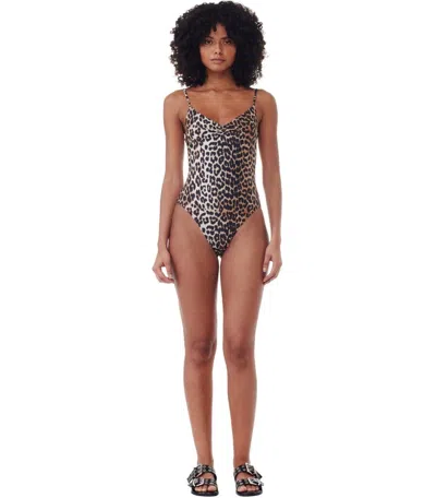 Ganni Leopard-print Swimsuit