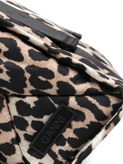 Ganni Recycled Tote Small Tech Leo Print