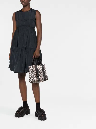 Ganni Recycled Tote Small Tech Leo Print