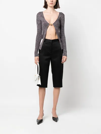 Gcds Long Multicolor Cardigan With Logo Clip In Lurex Woman
