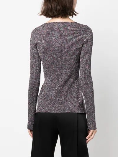Gcds Long Multicolor Cardigan With Logo Clip In Lurex Woman