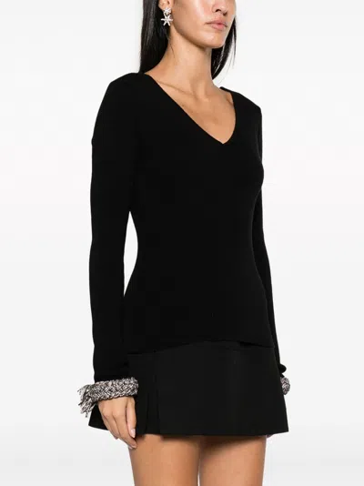 Giuseppe Di Morabito Braided-cuffs Ribbed-knit Top