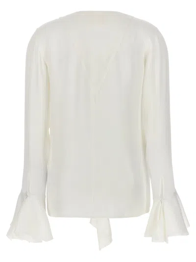 Givenchy Flared Cuffs Ruffled V-neck Shirt