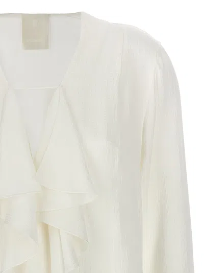 Givenchy Flared Cuffs Ruffled V-neck Shirt