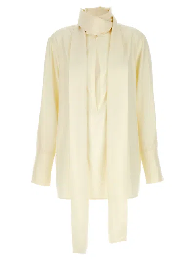 Givenchy Women Cream Silk Foulard Blouse
