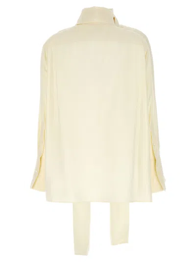 Givenchy Women Cream Silk Foulard Blouse