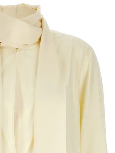 Givenchy Women Cream Silk Foulard Blouse