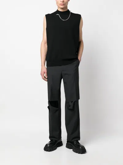 Shop Givenchy Ripped Wool Trousers