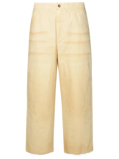 Shop Golden Goose Beige Cotton Trousers