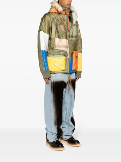 Greg Lauren Parachute Scrapwrk Color-block Panelled Jacket