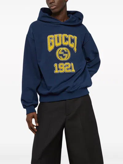 Shop Gucci Cruise Logo Cotton Hoodie