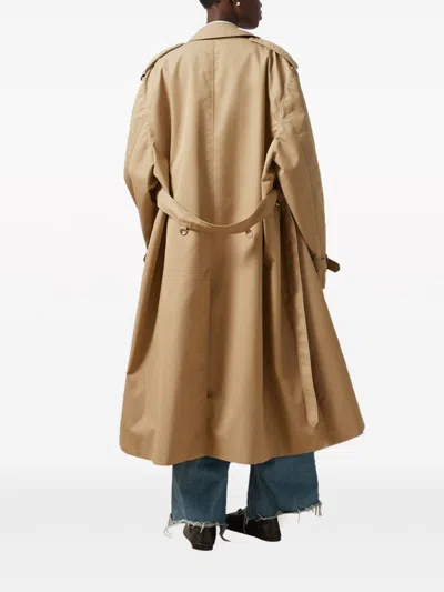 Shop Gucci Cruise Web Detail Cotton Trench Coat