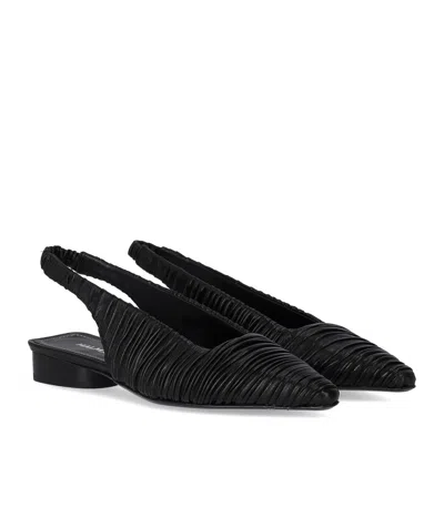 Halmanera Fold Black Slingback Ballet Flat Shoe
