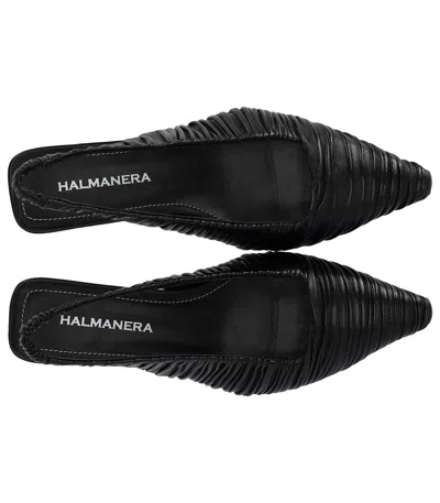 Halmanera Fold Black Slingback Ballet Flat Shoe