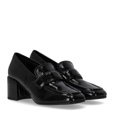 Shop Halmanera Glaze Black Heeled Loafer