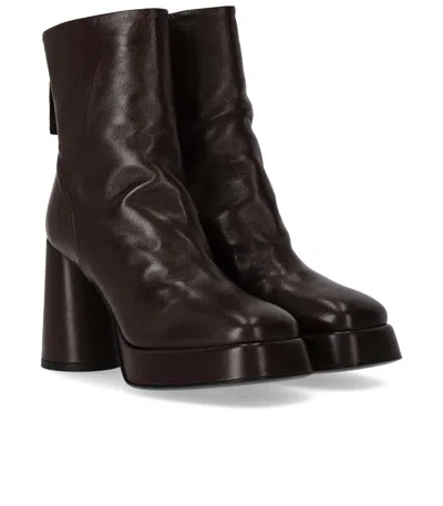 Halmanera Lara Dark Brown Heeled Ankle Boot