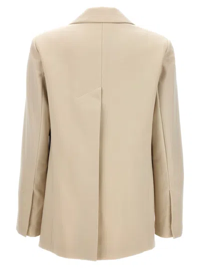 Helmut Lang Single-breasted Wool Blend Blazer In Neutral