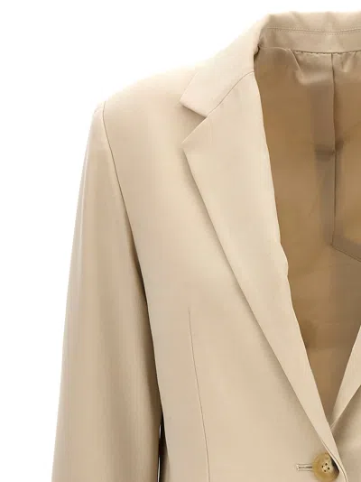 Helmut Lang Single-breasted Wool Blend Blazer In Neutral