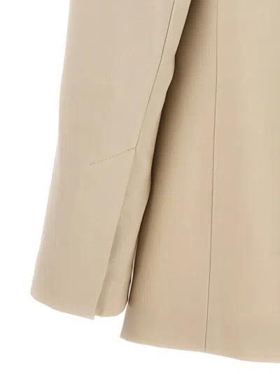 Helmut Lang Single-breasted Wool Blend Blazer In Neutral