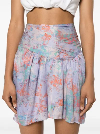 Iro Abstract Pattern Silk Mini Skirt