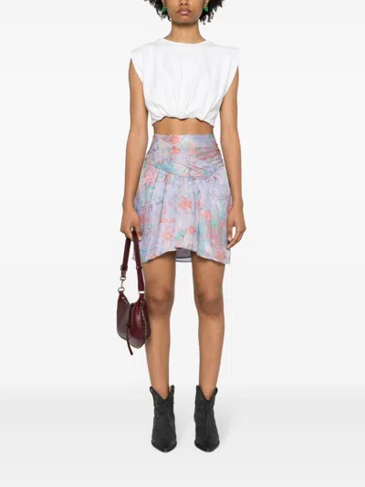Iro Abstract Pattern Silk Mini Skirt