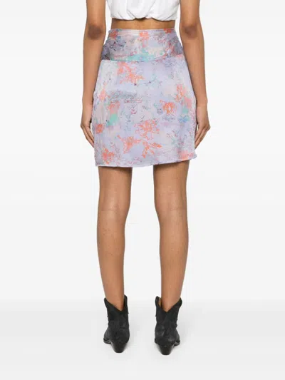 Iro Abstract Pattern Silk Mini Skirt