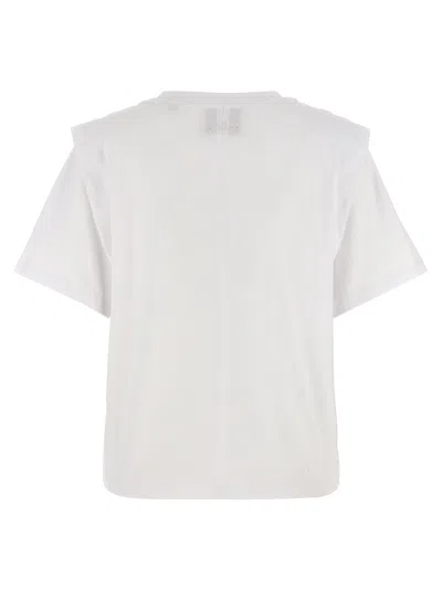 Isabel Marant Crew Neck Shoulder Detail Short Sleeve Top In White