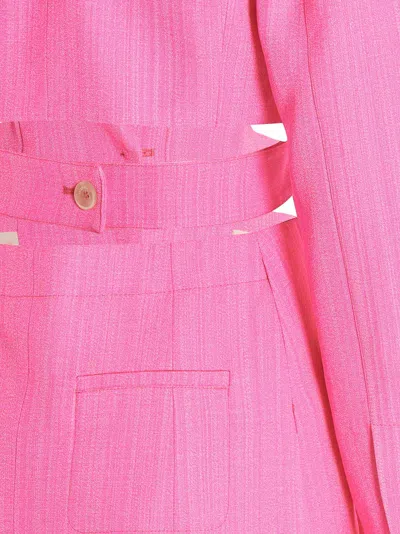 Jacquemus Pink Le Raphia 'la Robe Bari' Minidress