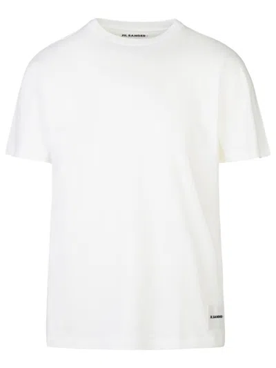 Jil Sander Short Sleeve Crewneck Logo Patch T-shirt - Pack Of 3 In White