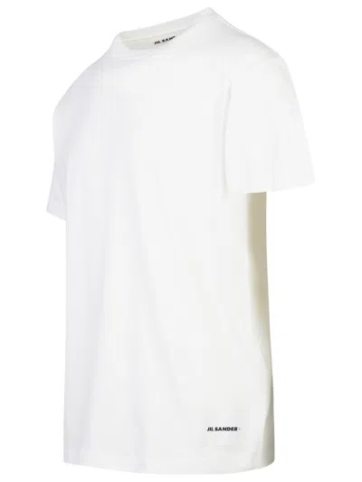 Jil Sander Short Sleeve Crewneck Logo Patch T-shirt - Pack Of 3 In White