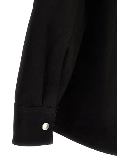 Jil Sander Black Wool Coat With Oversized Sleeves